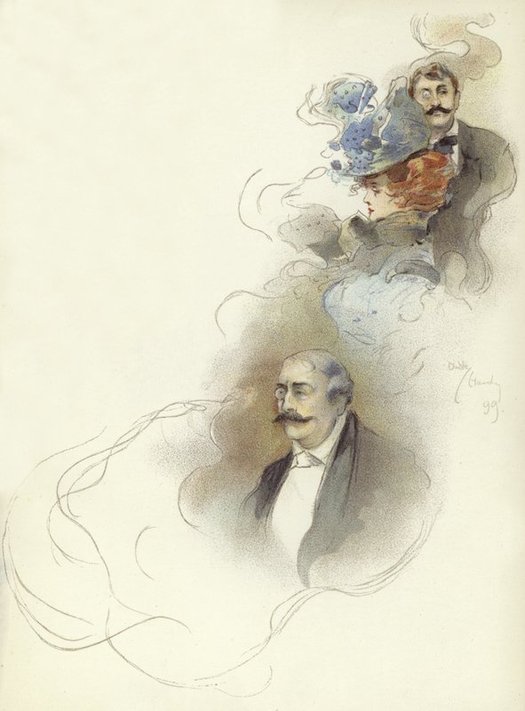 Personagens no jantar Savoy de Dudley Hardy