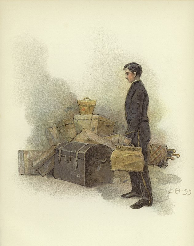 Menino de bagagem no Claridge&39;s Hotel, Londres de Dudley Hardy