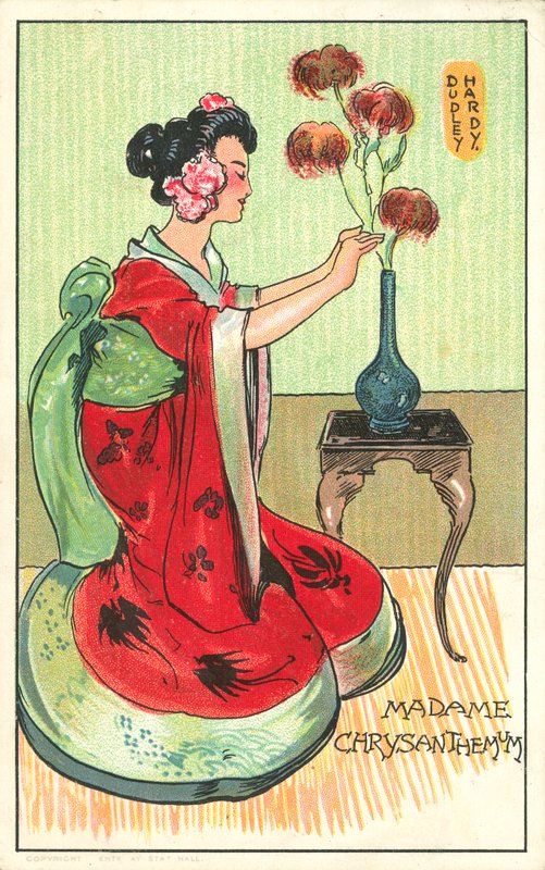Madame Chrysanthemum, do romance de Pierre Loti (cor litho) de Dudley Hardy