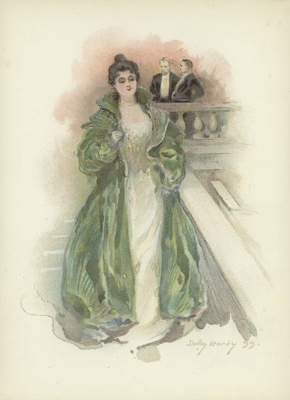 Senhora da Sociedade no Hotel Savoy, em Londres de Dudley Hardy