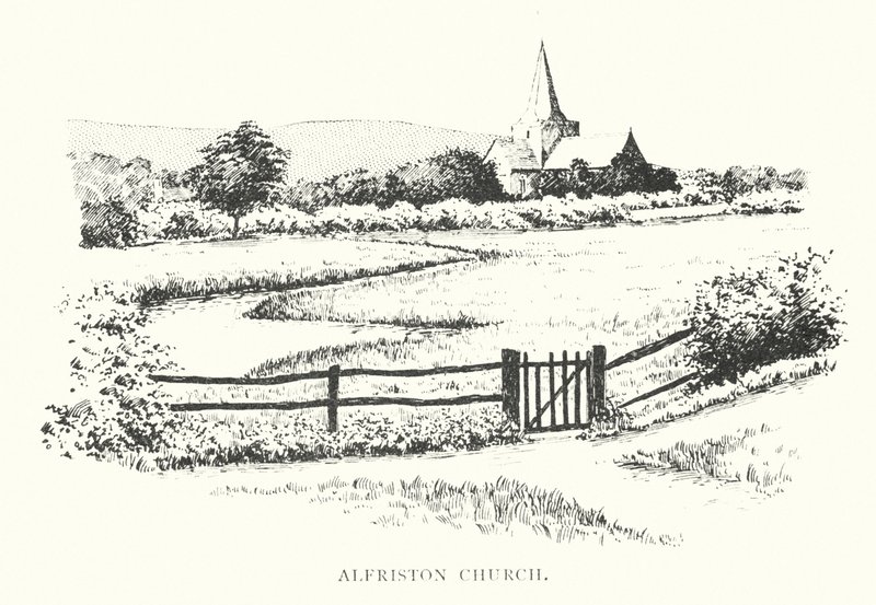 Igreja de Alfriston (litografia) de Duncan Moul