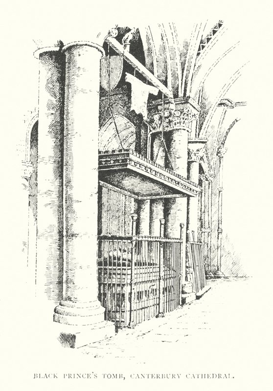 Túmulo do Príncipe Negro, Catedral de Cantuária (litografia) de Duncan Moul