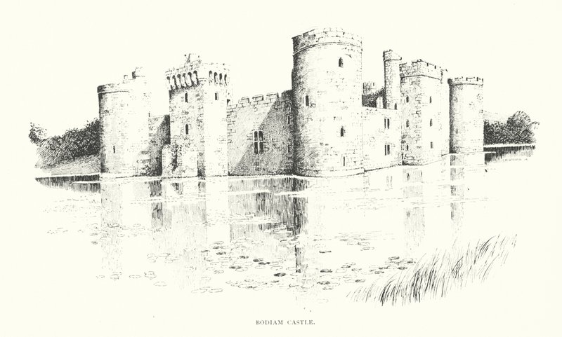 Castelo de Bodiam (litografia) de Duncan Moul