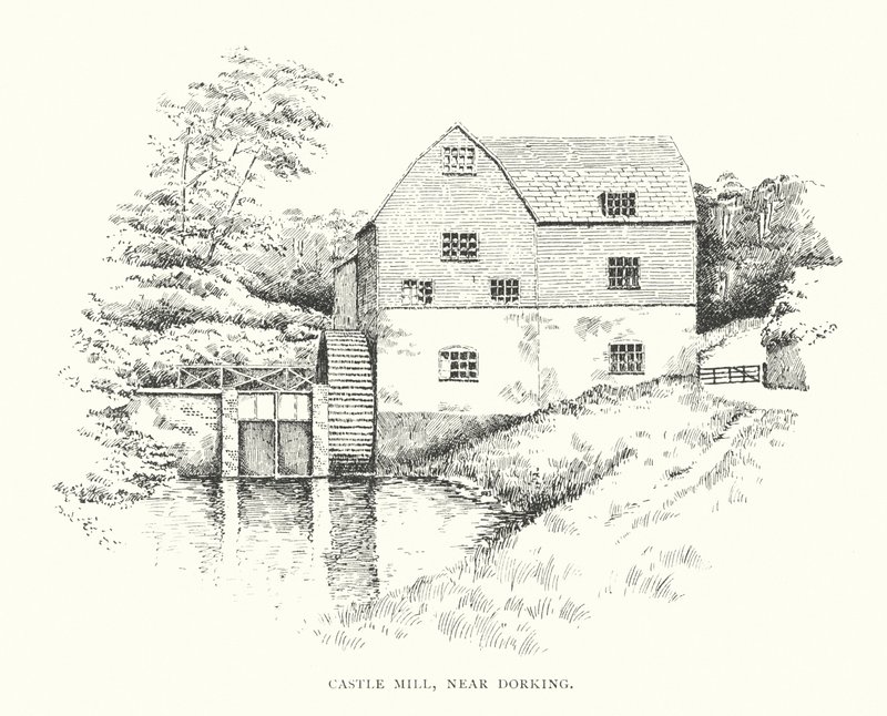 Castle Mill, perto de Dorking (litografia) de Duncan Moul