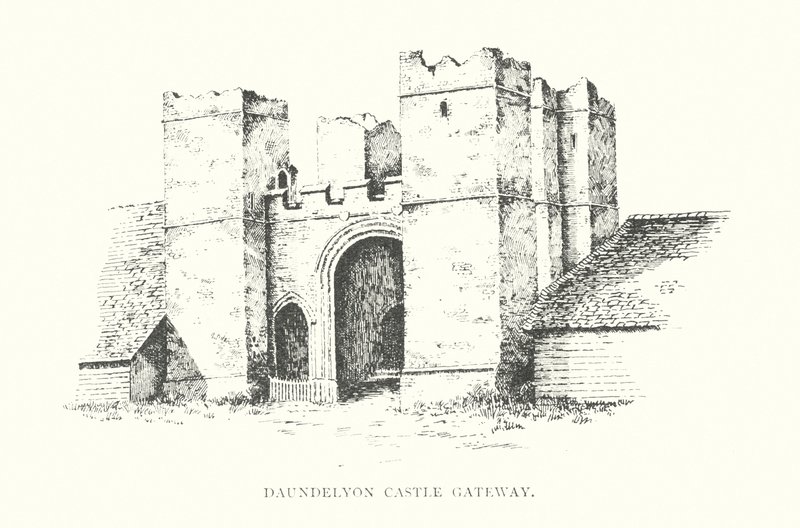 Porta de entrada do castelo de Daundelyon (litografia) de Duncan Moul