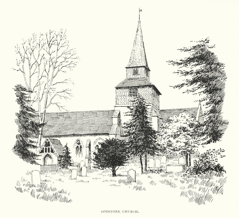 Igreja de Godstone (litografia) de Duncan Moul