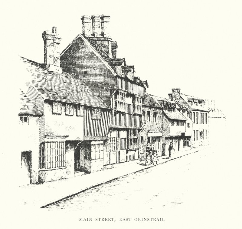 Rua principal, East Grinstead (litografia) de Duncan Moul