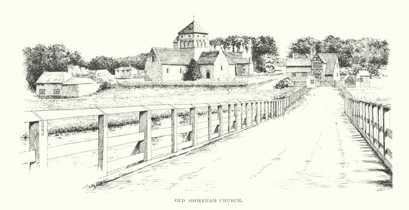 Igreja de Old Shoreham (litografia) de Duncan Moul