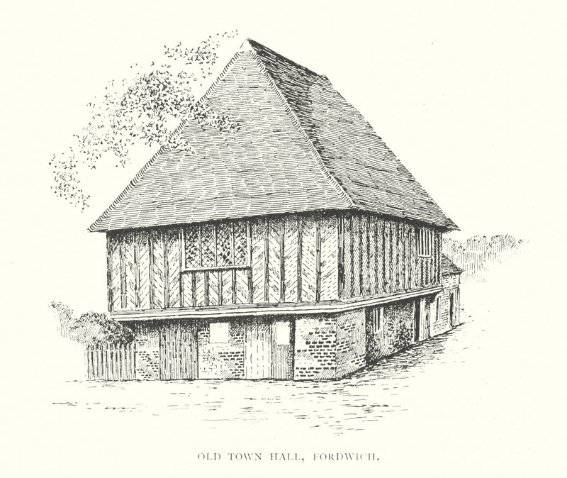 Antiga Câmara Municipal, Fordwich (litografia) de Duncan Moul