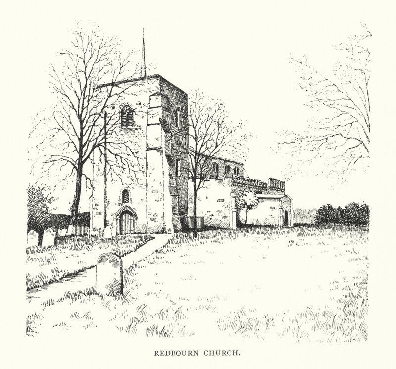Igreja de Redbourn (litografia) de Duncan Moul