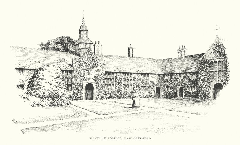 Sackville College, East Grinstead (litografia) de Duncan Moul