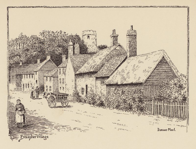 Sussex: Bramber Village (litografia) de Duncan Moul
