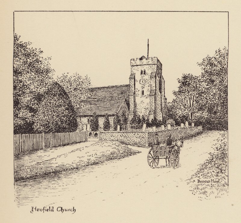 Sussex: Igreja de Henfield (litografia) de Duncan Moul