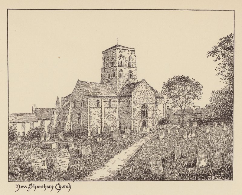 Sussex: Igreja de New Shoreham (litografia) de Duncan Moul