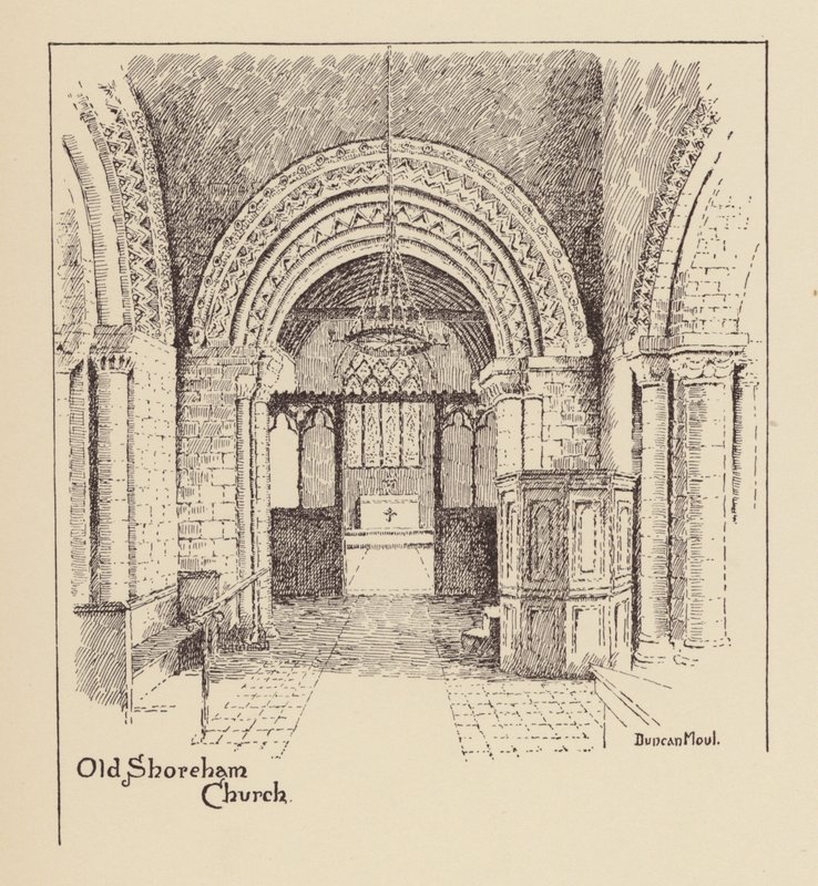 Sussex: Igreja de Old Shoreham (litografia) de Duncan Moul