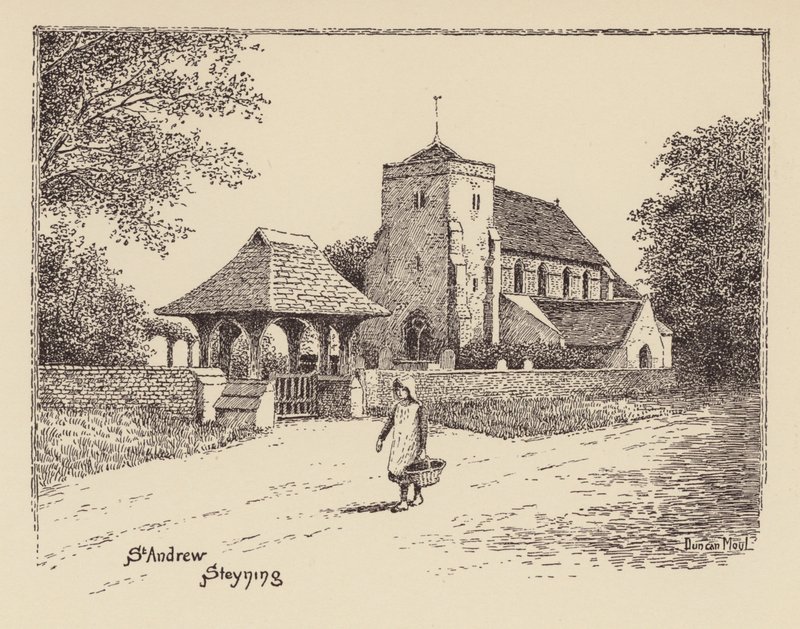 Sussex: St Andrew, Steyning (litografia) de Duncan Moul