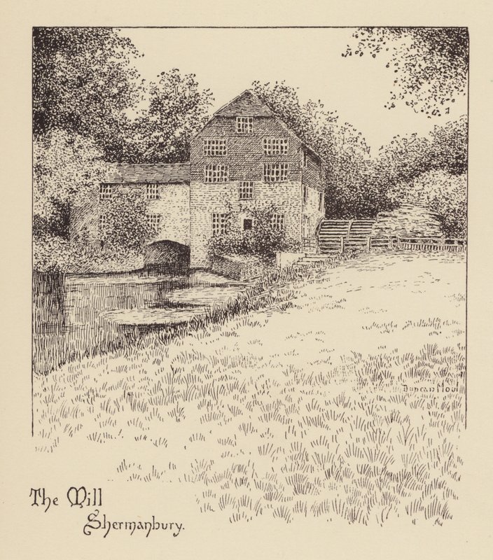 Sussex: The Mill, Shermanbury (litografia) de Duncan Moul