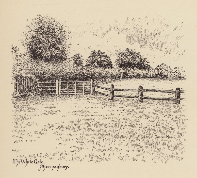 Sussex: The White Gate, Shermanbury (litografia) de Duncan Moul