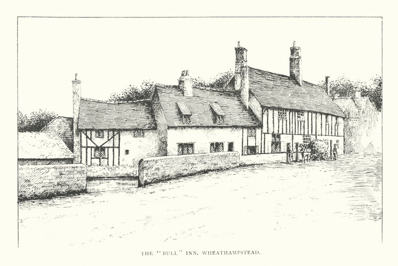 The "Bull" Inn, Wheathampstead (litografia) de Duncan Moul