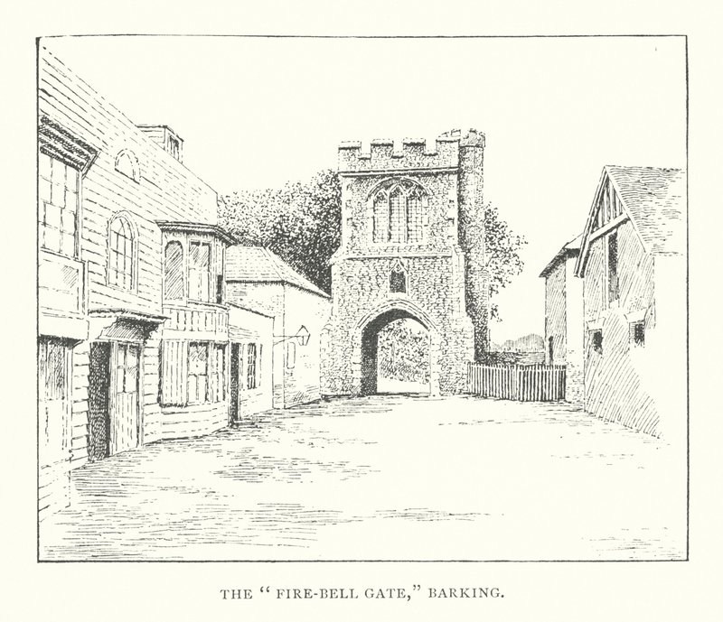 O "Fire-Bell Gate", Barking (litografia) de Duncan Moul