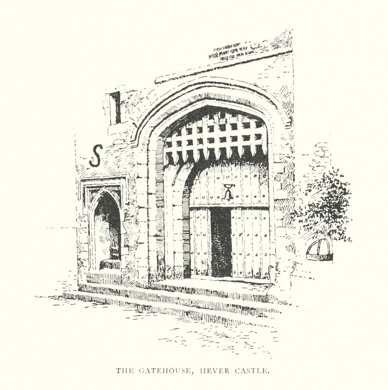 A casa do portão, Castelo de Hever (litografia) de Duncan Moul