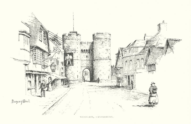 Westgate, Canterbury (litografia) de Duncan Moul