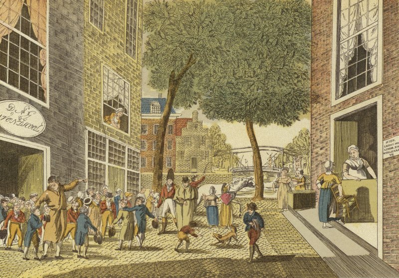 Crianças saindo da escola, 1812 de Dutch School