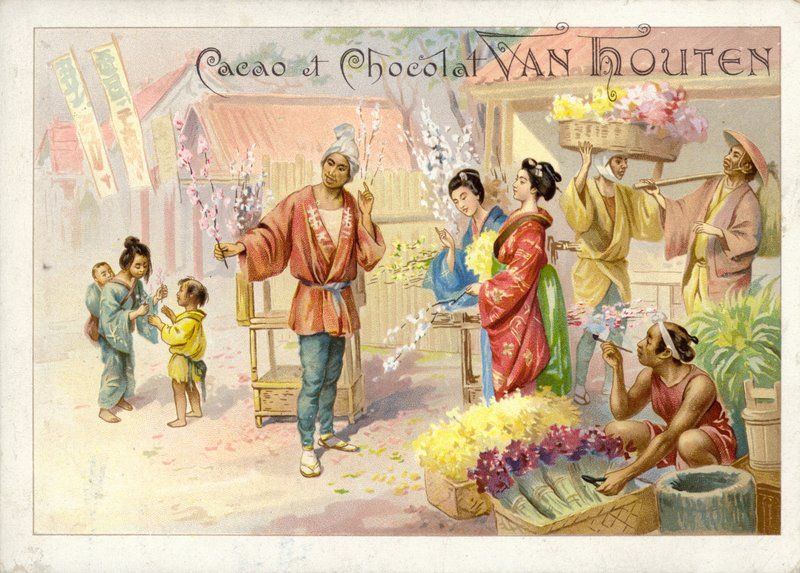 Vendedores de flores chinesas de Dutch School