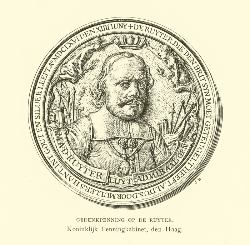 Medalha comemorativa do almirante Michiel de Ruyter de Dutch School