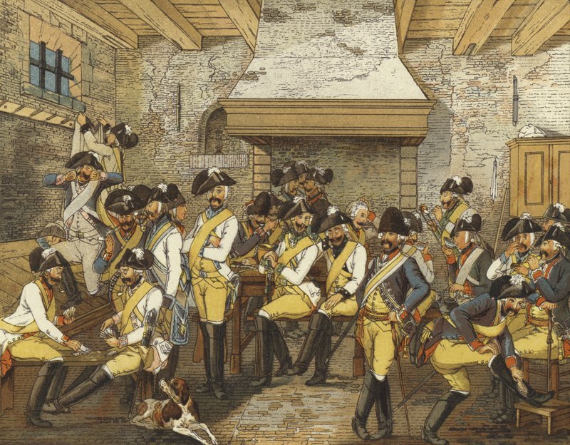 Uniformes de cavalaria holandeses, c1790 de Dutch School