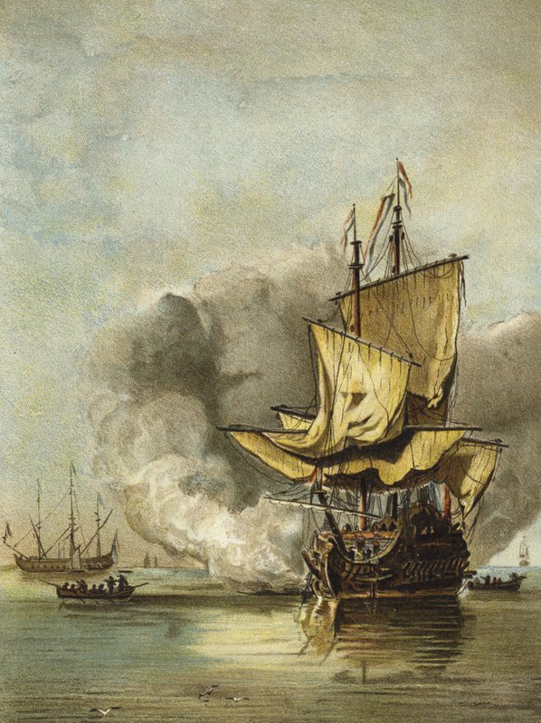 Navio de guerra holandês de meados do século XVII de Dutch School