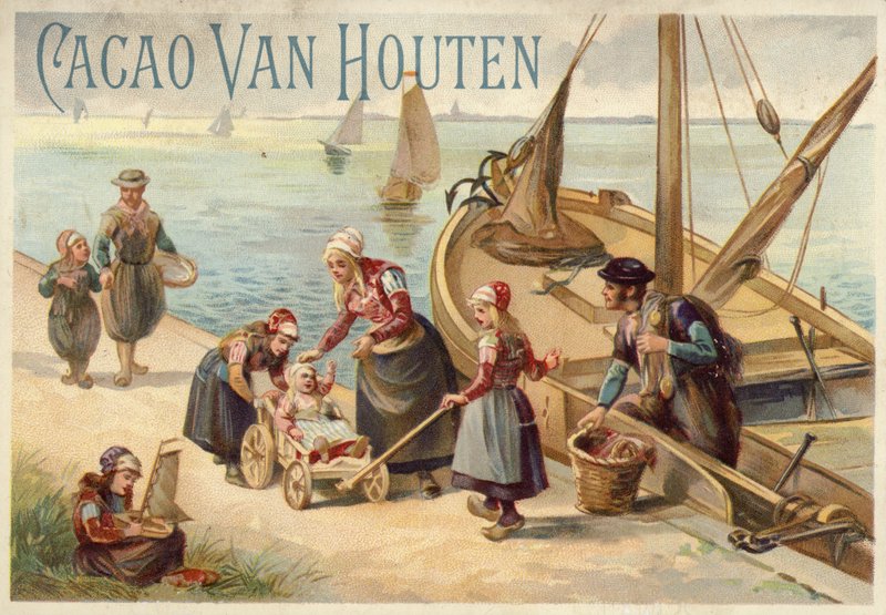 Pescador, com, seu, família de Dutch School
