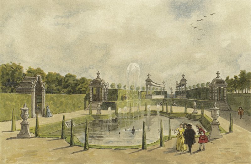 Jardim de uma villa, início do século XVIII de Dutch School