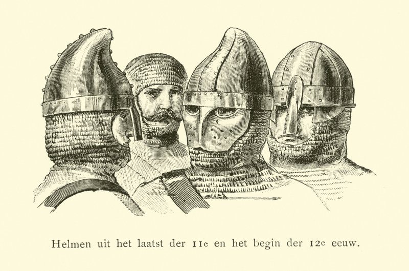 Capacetes do final do século XI e início do século XII de Dutch School