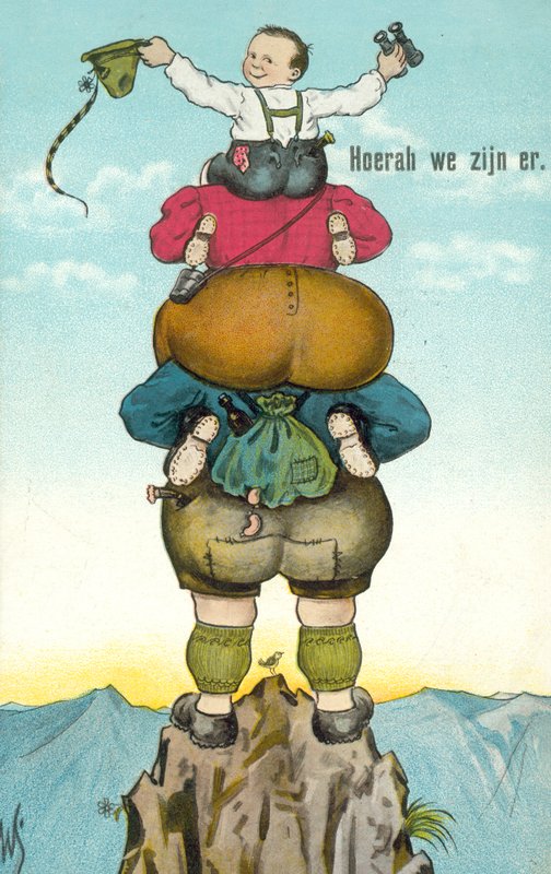 Hurrah, chegámos! (litografia a cores) de Dutch School