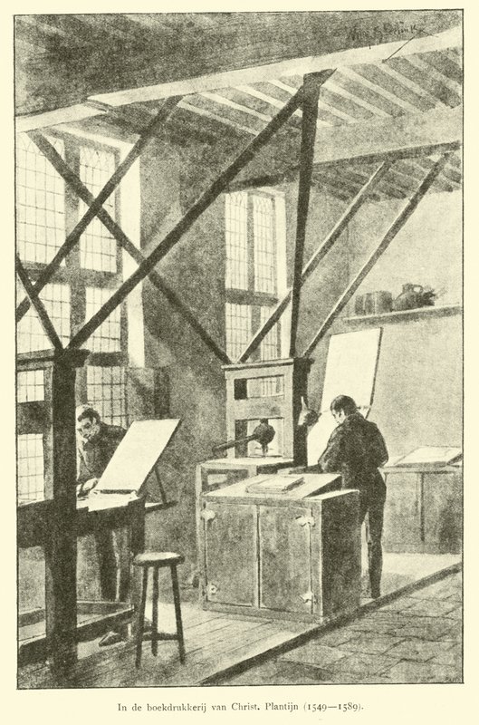 Na casa de impressão de livros de Christophe Plantin de Dutch School