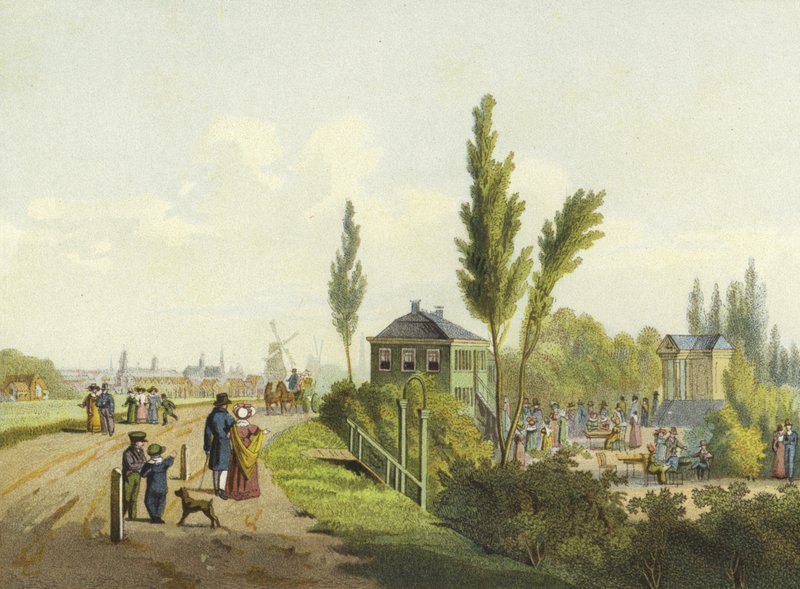 Terra e Yzigt, jardim fora do Portão Haarlemmer, Amsterdã, século XIX de Dutch School