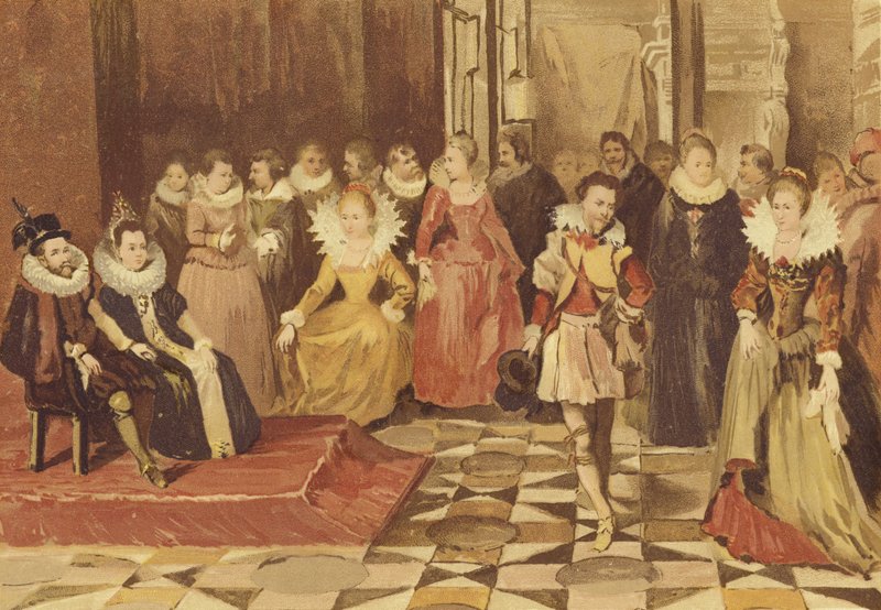 Philip William de Orange e sua esposa Eleanor de Bourbon-Conde em uma bola. de Dutch School