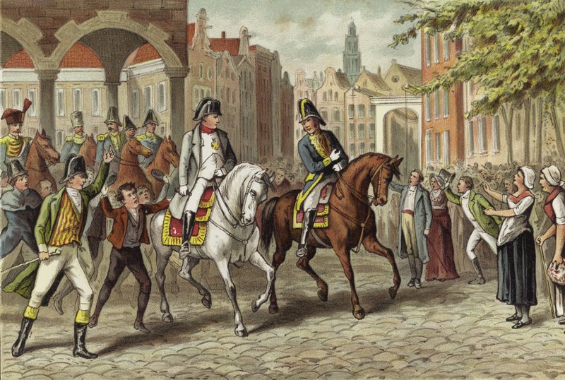 O Imperador Napoleão entrando em Utrecht, Holanda, 1811 de Dutch School