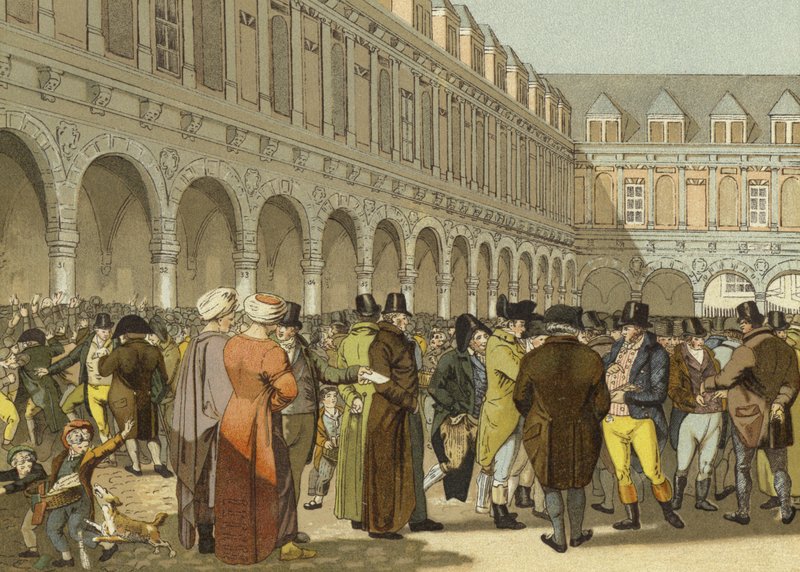 A grande troca de Amsterdã, século XIX de Dutch School
