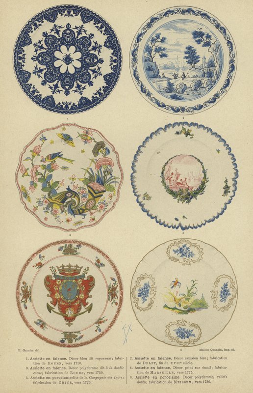 Louça de faiança e porcelana dos séculos XVII e XVIII de E. Garnier