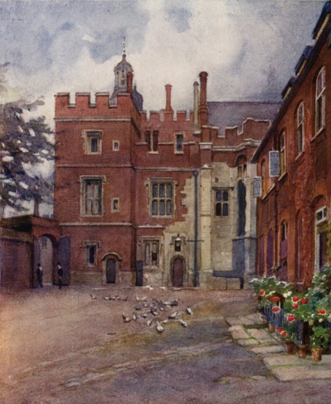 Eton: The Old Brewhouse Yard (cor litho) de E. D. Brinton