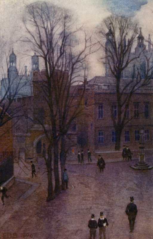 Eton: Upper School e Long Walk da Common Lane House (lito colorido) de E. D. Brinton