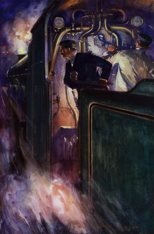 The Night Mail (lito a cores) de E. S. (after) Hodgson