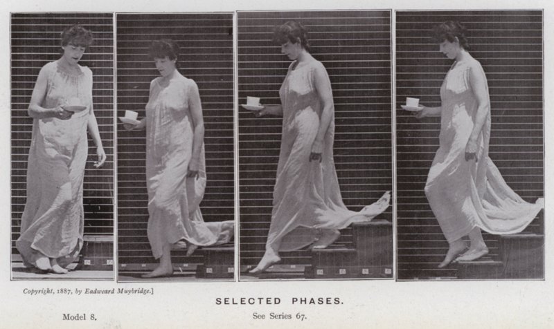 A Figura Humana em Movimento: Fases selecionadas (foto a p/b) de Eadweard Muybridge