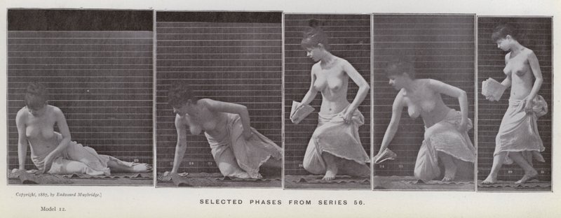 A Figura Humana em Movimento: Fases selecionadas da série 56 (foto a p/b) de Eadweard Muybridge