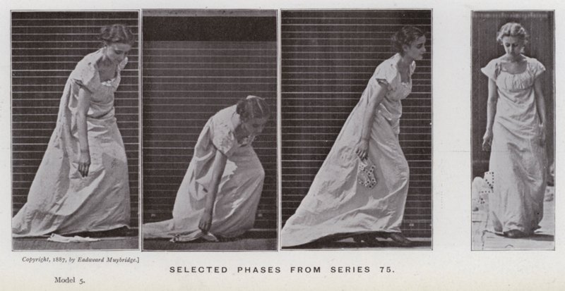 A Figura Humana em Movimento: Fases selecionadas da série 75 (foto a p/b) de Eadweard Muybridge