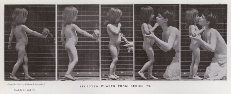 A Figura Humana em Movimento: Fases selecionadas da série 79 (foto a p/b) de Eadweard Muybridge