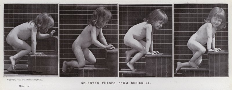 A Figura Humana em Movimento: Fases selecionadas da série 86 (foto a p/b) de Eadweard Muybridge