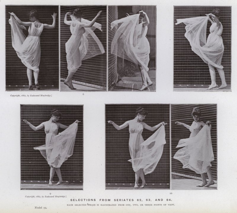 A Figura Humana em Movimento: Seleções das séries 62, 63, e 64 (foto a p/b) de Eadweard Muybridge
